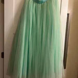 Azazie Mint Tulle Skirts